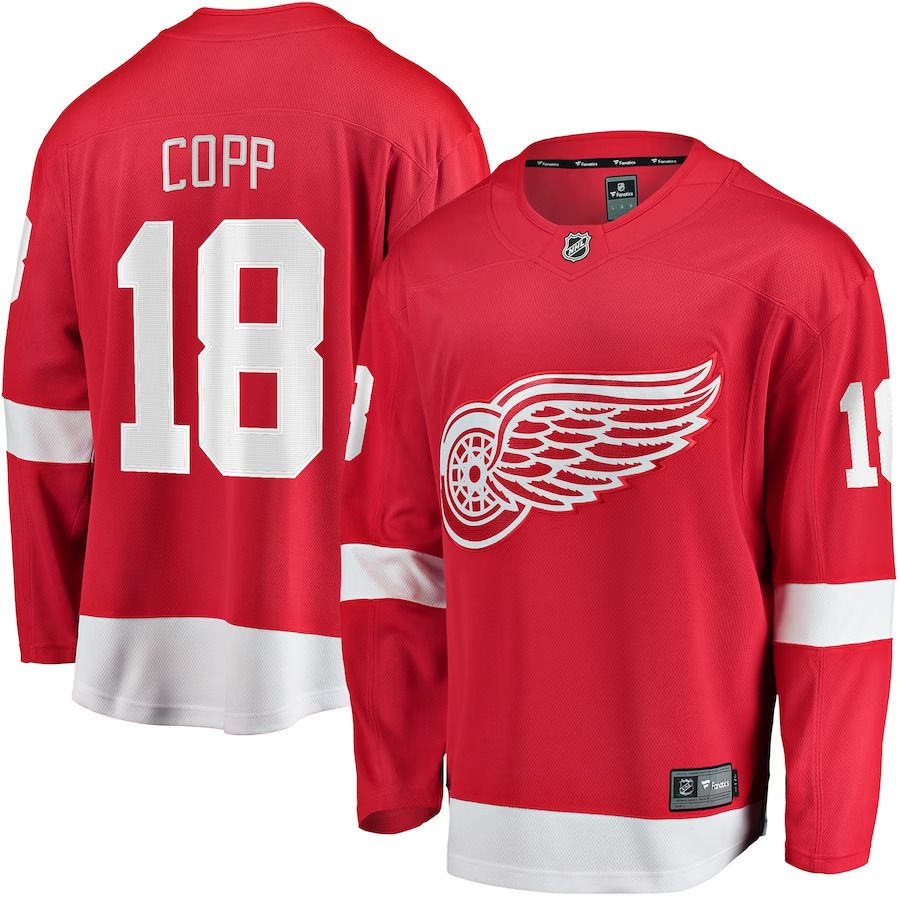 Men Detroit Red Wings #18 Andrew Copp Fanatics Branded Red Home Breakaway Player NHL Jersey